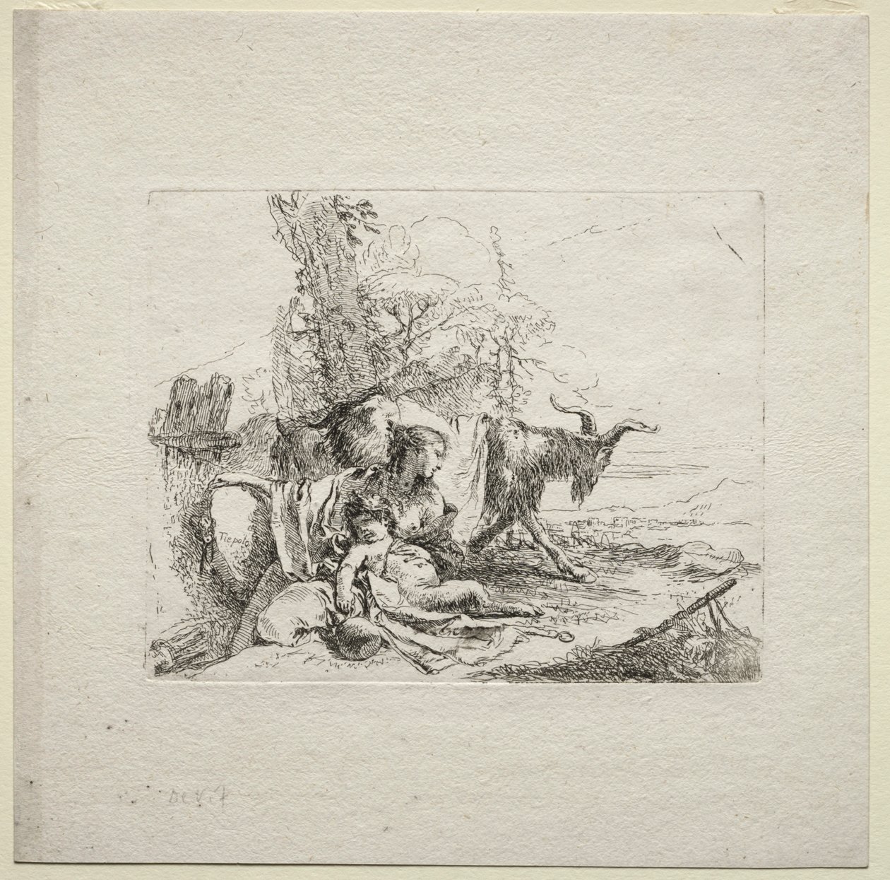Varios caprichos: La mujer con pandereta, 1785 de Giovanni Battista Tiepolo