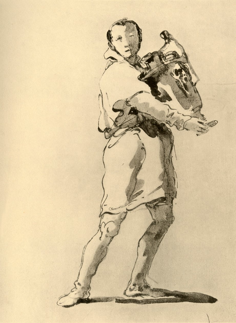 Joven con ánfora, mediados del siglo XVIII, 1928 de Giovanni Battista Tiepolo