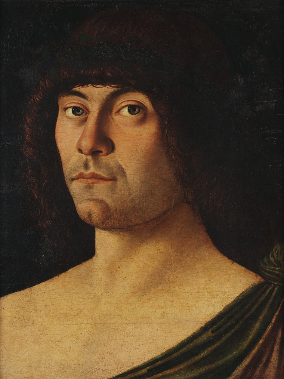 Italiano: Ritratto di un umanista - Retrato de un poeta laureado El poeta Raffaele Zovenzoni de Giovanni Bellini