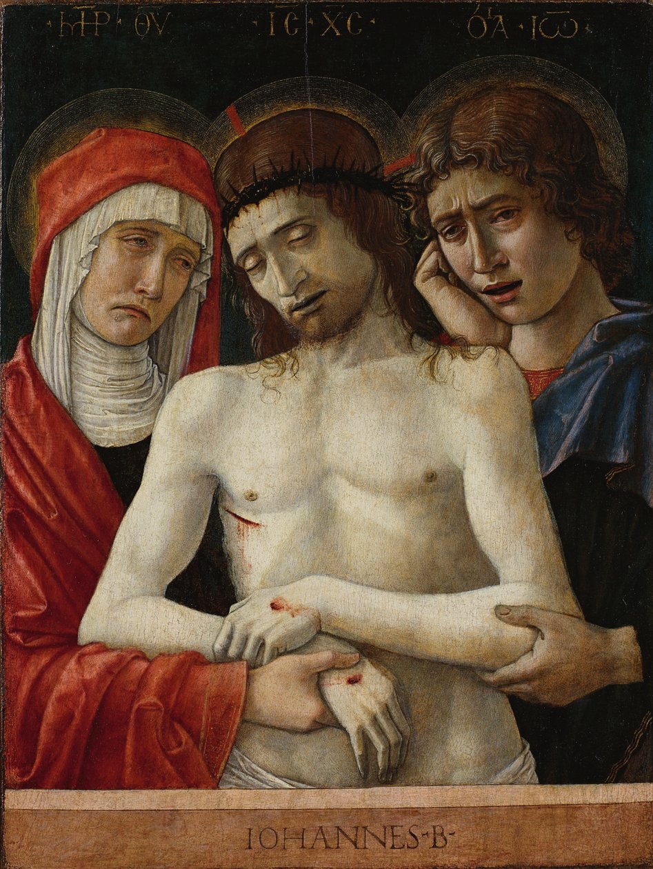 Piedad con la Virgen y San Juan Evangelista de Giovanni Bellini