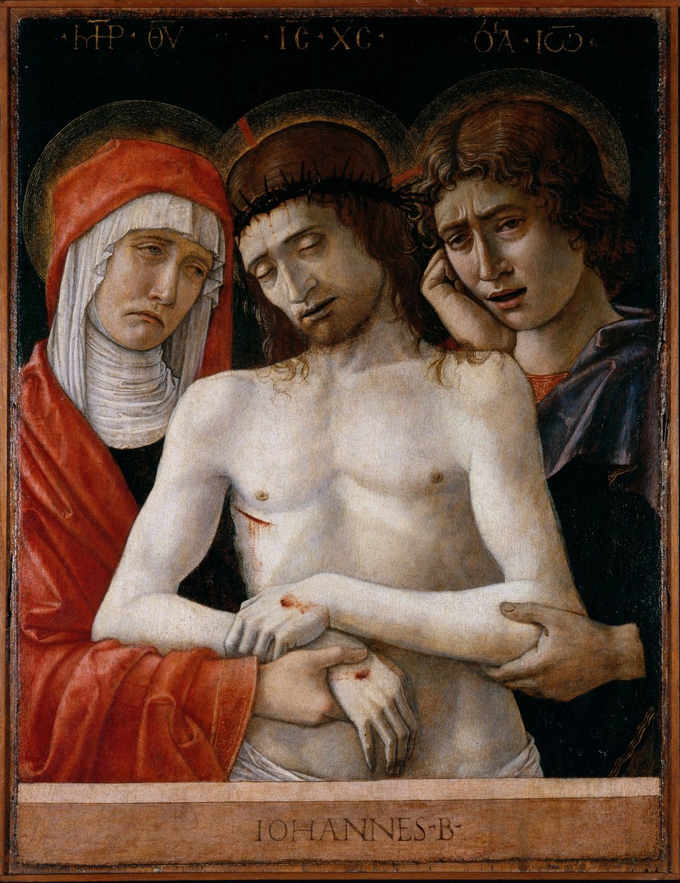 Piedad con la Virgen y San Juan Evangelista de Giovanni Bellini