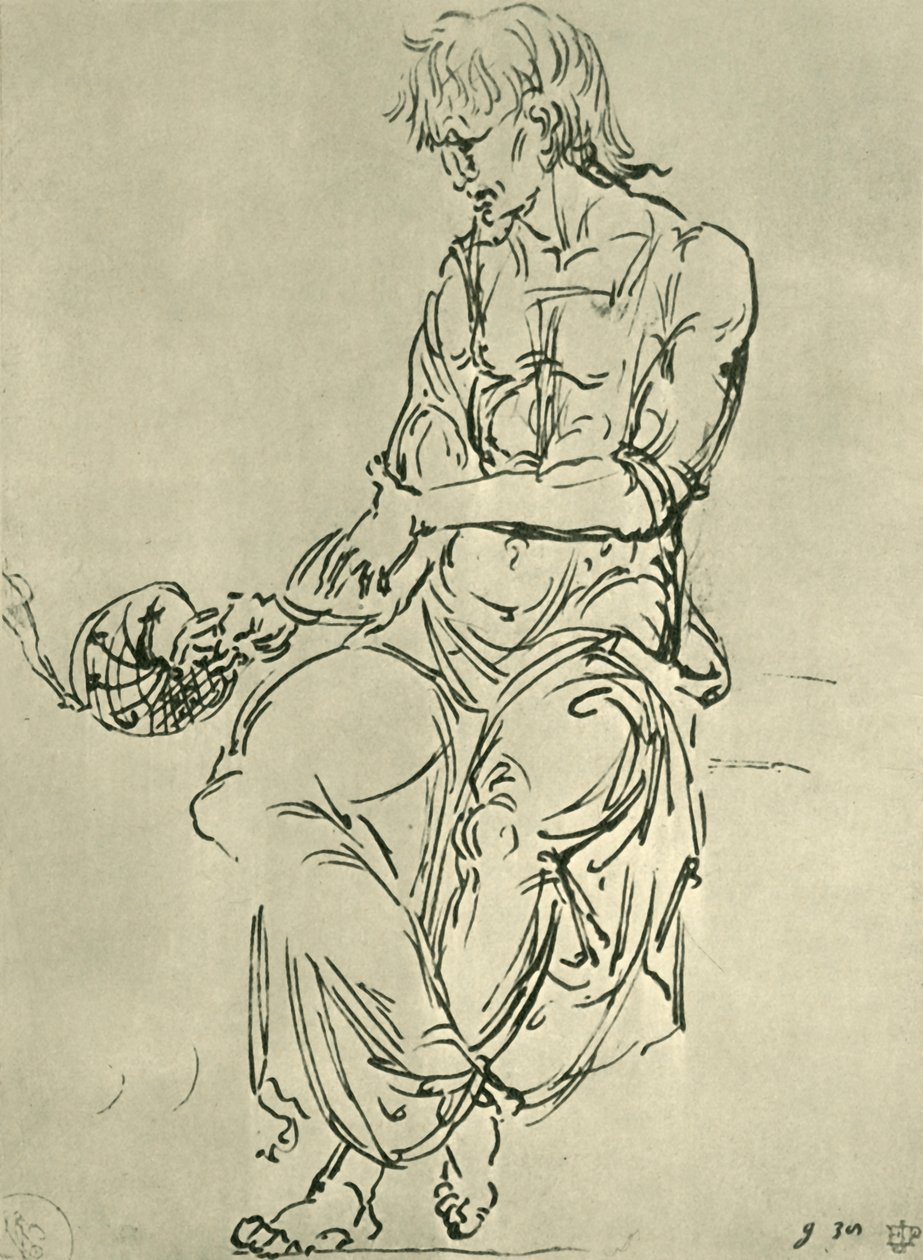 Hombre sentado con instrumento astronómico, finales del siglo XV, 1943 de Giovanni Bellini