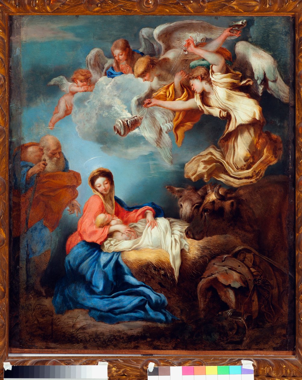 Natividad. Pintura de Grechetto de Giovanni Benedetto Castiglione