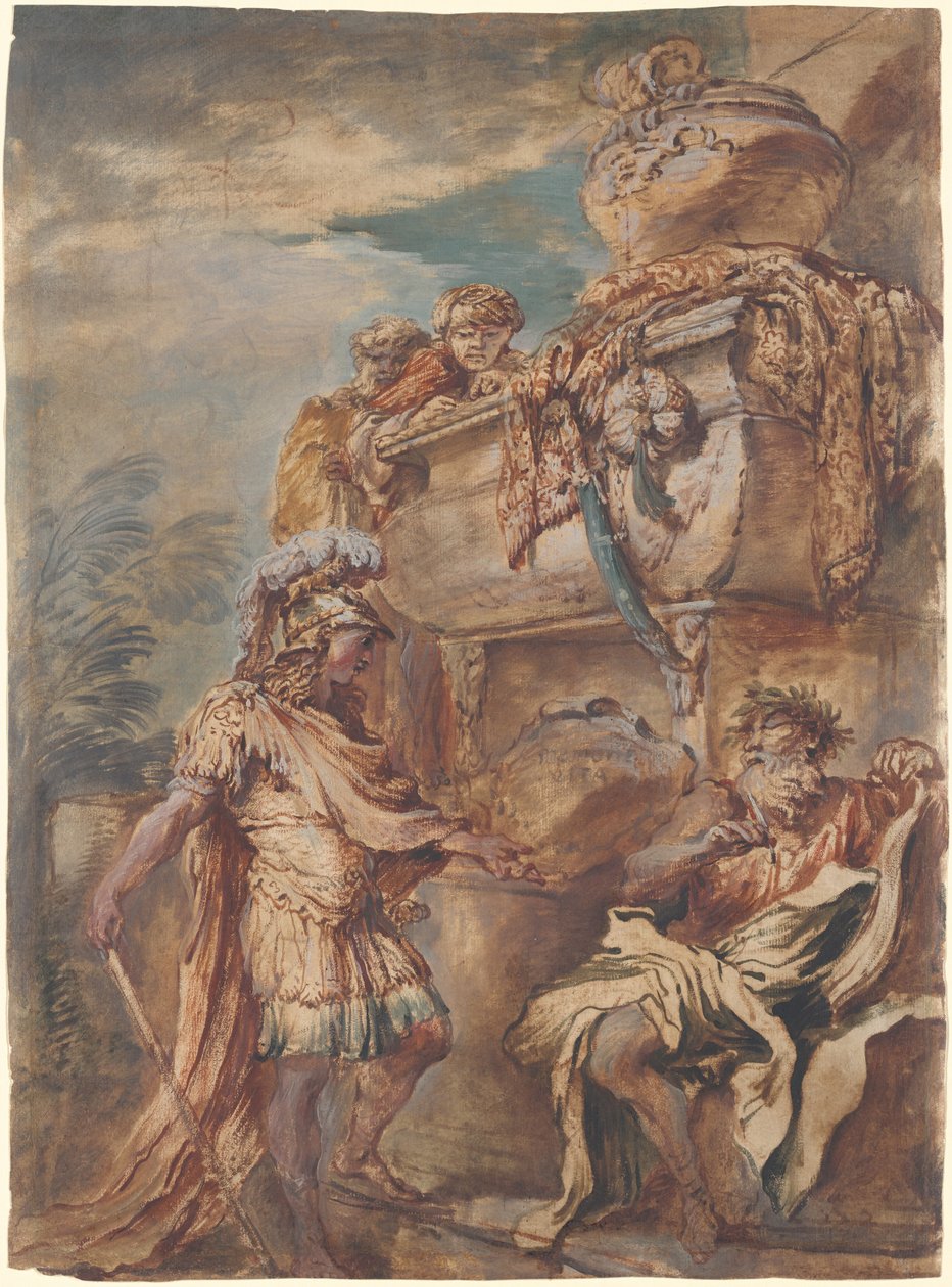 Alejandro en la tumba de Ciro de Giovanni Benedetto Castiglione