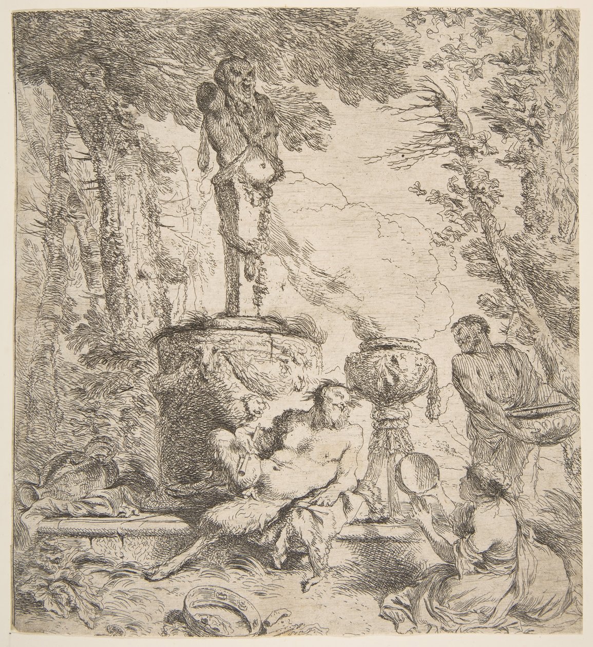 Bacanal ante un altar a los dioses, ca. 1645 de Giovanni Benedetto Castiglione
