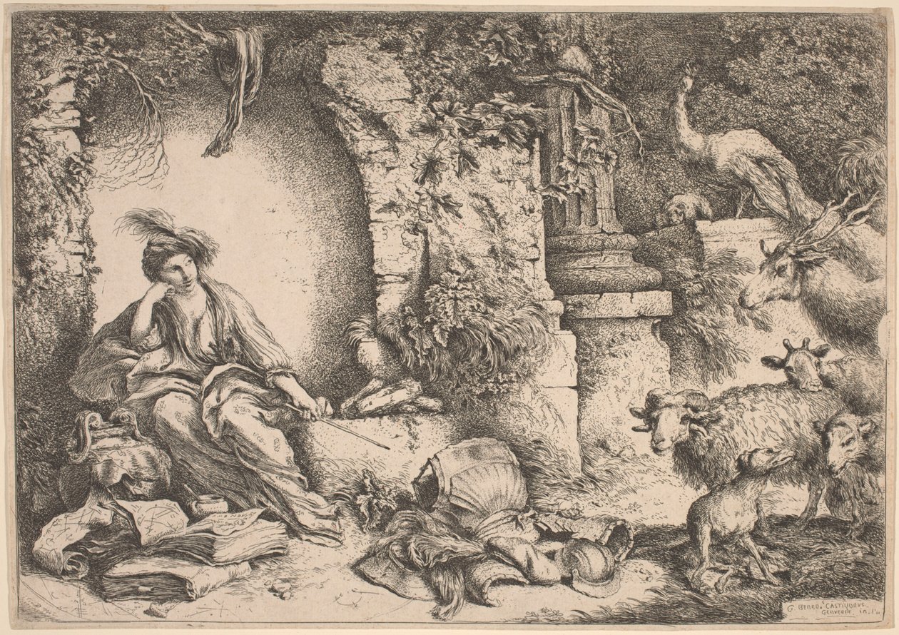 Circe convirtiendo a los hombres de Ulises en bestias de Giovanni Benedetto Castiglione