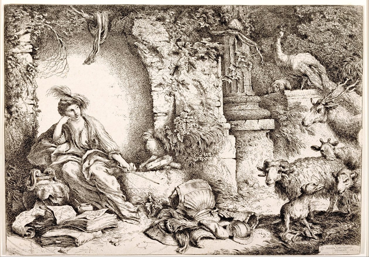 Circe transforma a los hombres de Ulises en bestias de Giovanni Benedetto Castiglione