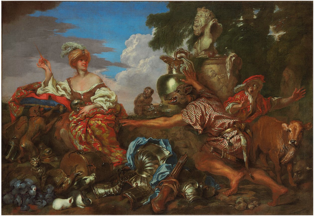 Circe transformando a los compañeros de Ulises en jabalíes de Giovanni Benedetto Castiglione