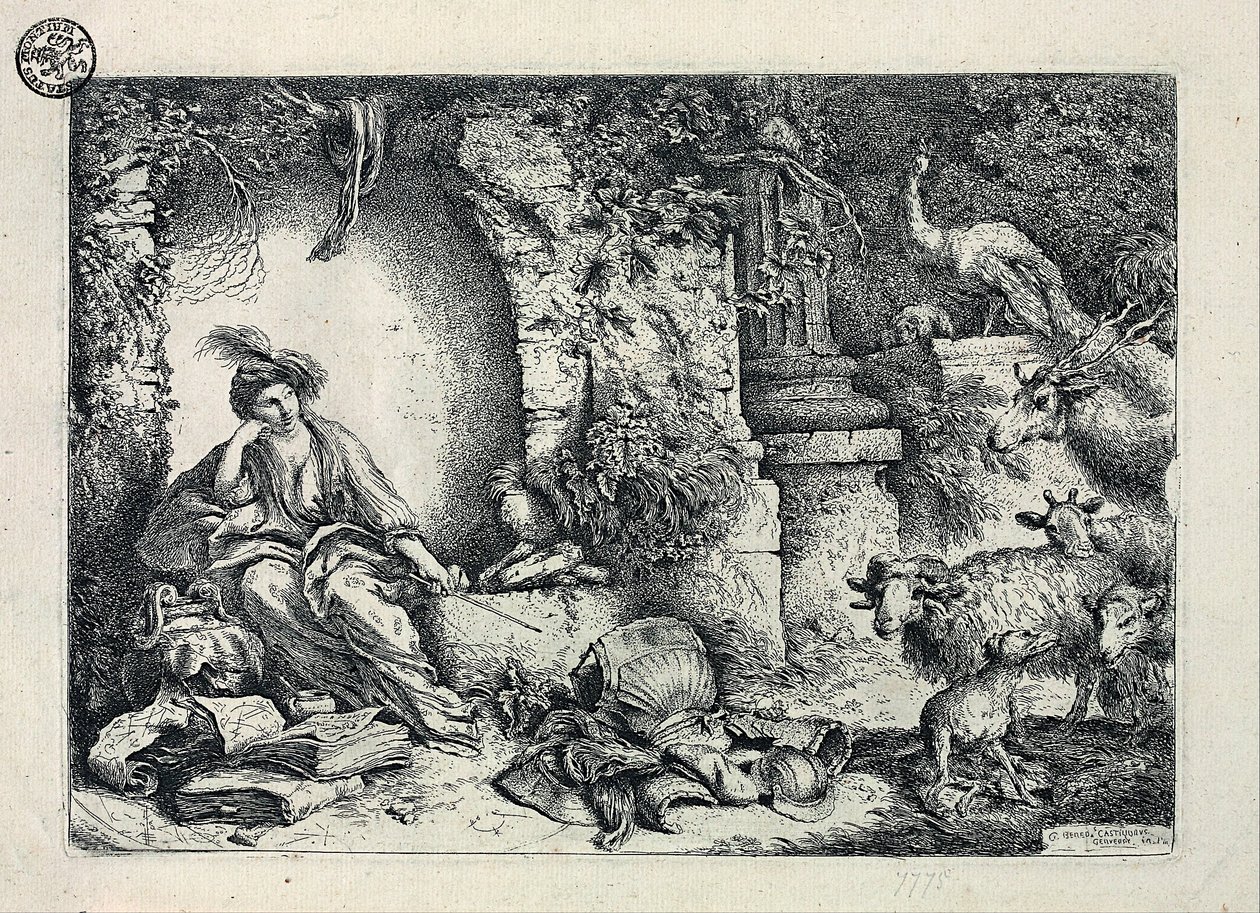 Circe transforma a los compañeros de Ulises en animales de Giovanni Benedetto Castiglione