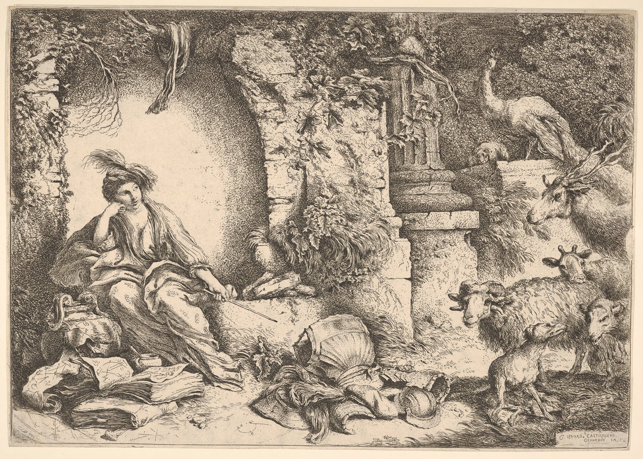 Circe transformando a los compañeros de Ulises en bestias de Giovanni Benedetto Castiglione