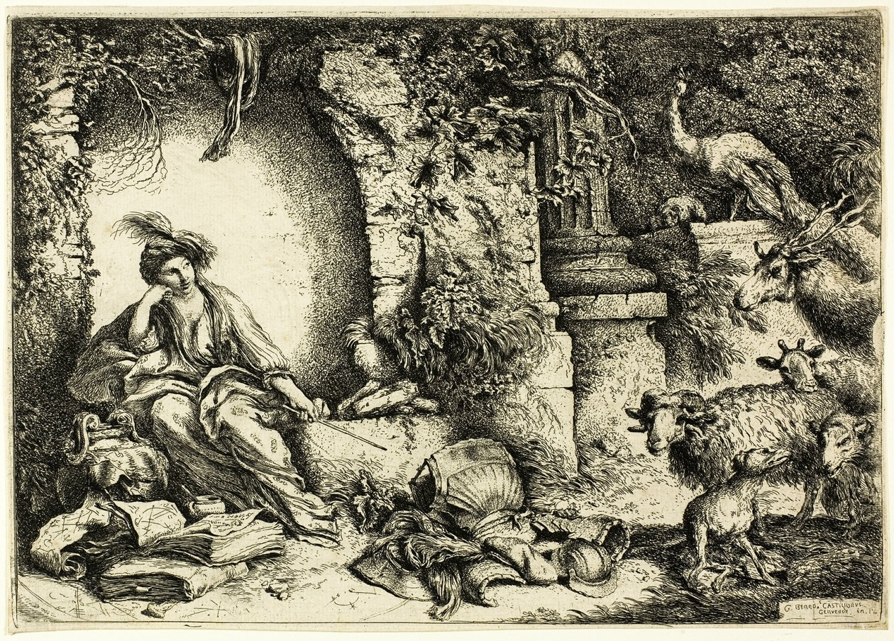 Circe con los compañeros de Ulises convertidos en animales de Giovanni Benedetto Castiglione