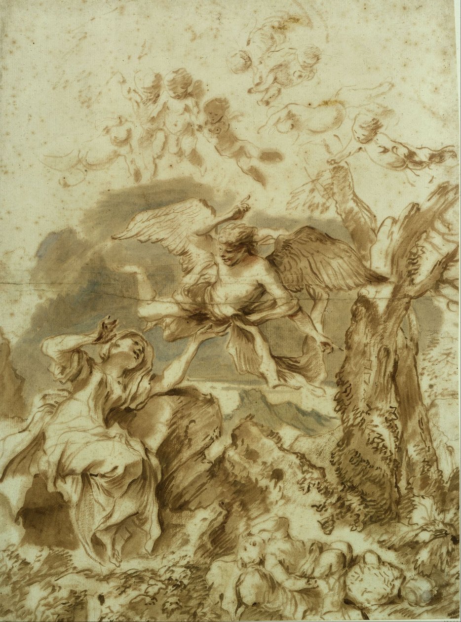 Agar e Ismael en el desierto de Giovanni Benedetto Castiglione