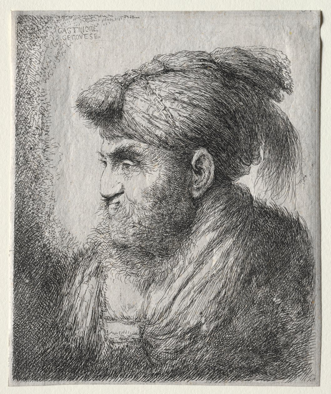 Head of a Man in Oriental Turban de Giovanni Benedetto Castiglione