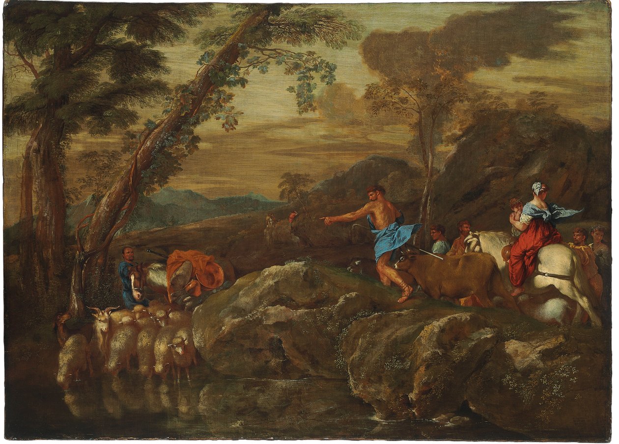 El Viaje de Jacob, 1633 de Giovanni Benedetto Castiglione