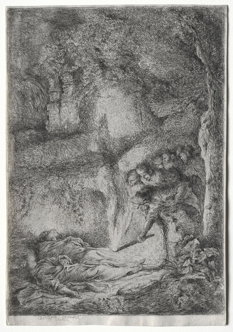 La invención de los cuerpos de S. Pierre y S. Paul, c. 1650 de Giovanni Benedetto Castiglione