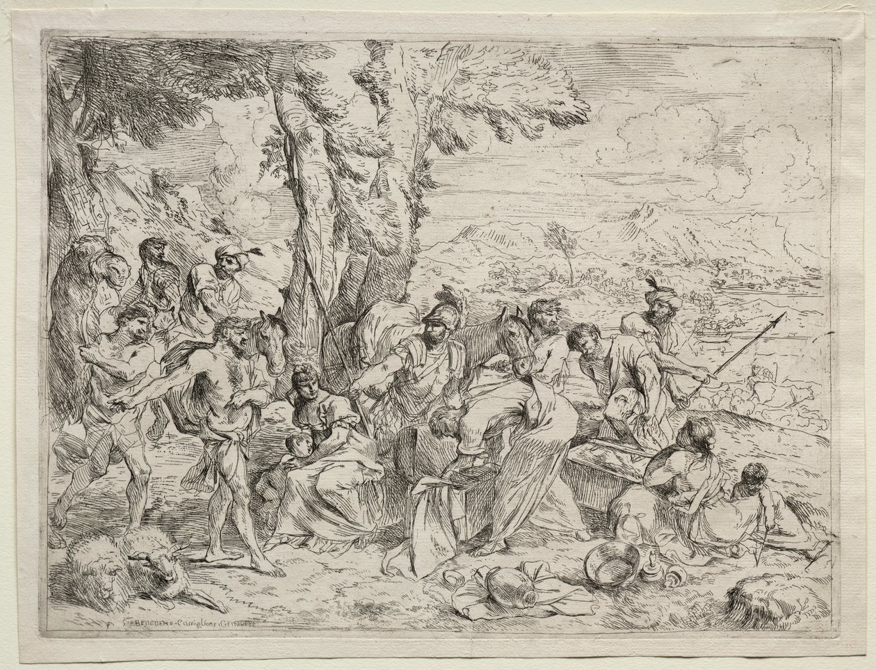 Labán buscando ídolos en el equipaje de Raquel, c. 1635 de Giovanni Benedetto Castiglione