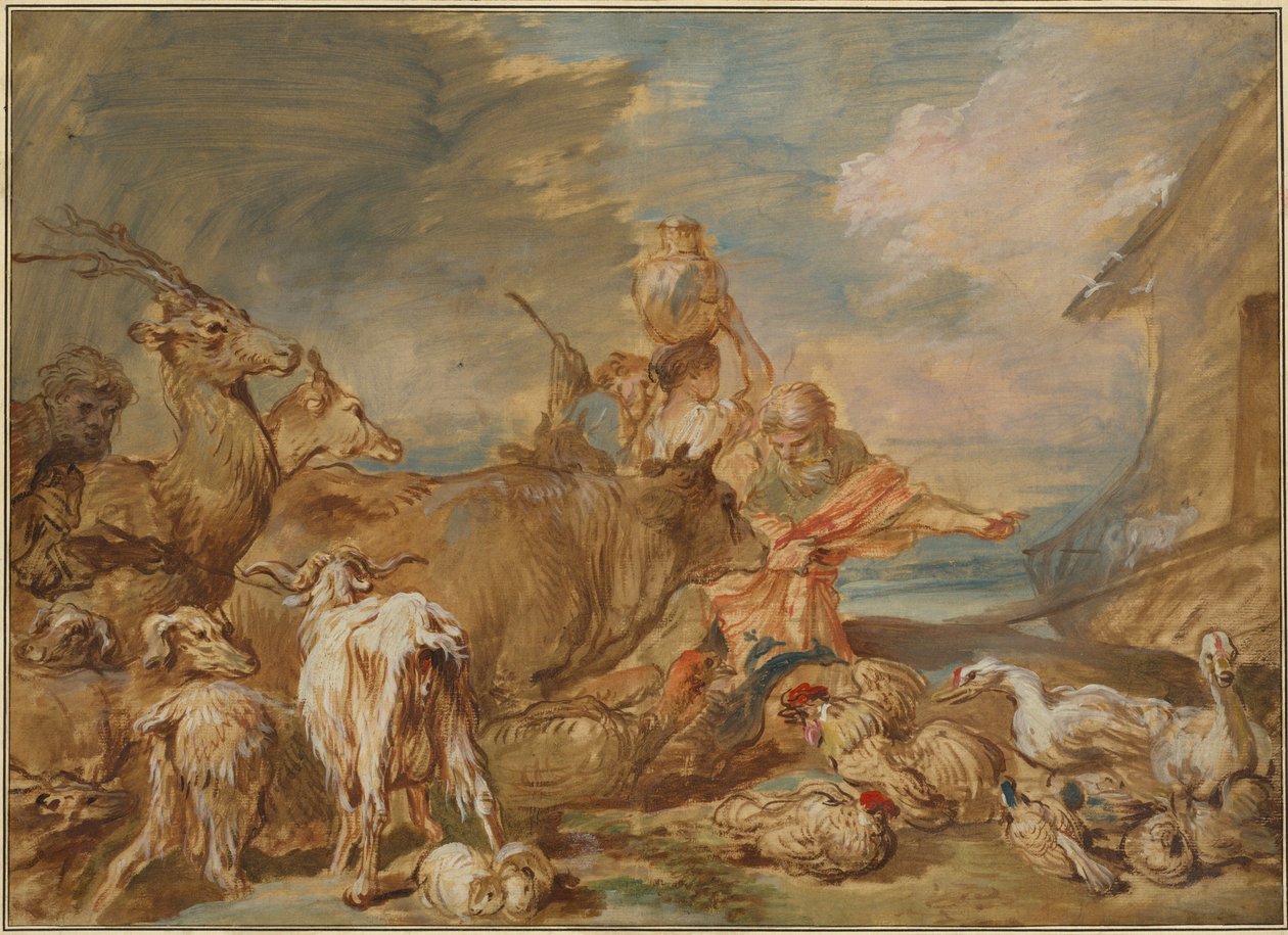 Noah führt die Tiere in die Arche de Giovanni Benedetto Castiglione