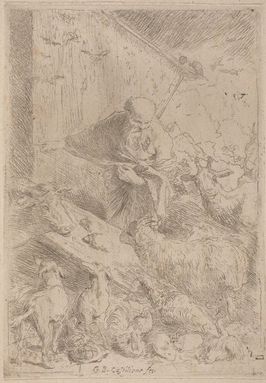 Noé y los Animales Entrando en el Arca de Giovanni Benedetto Castiglione
