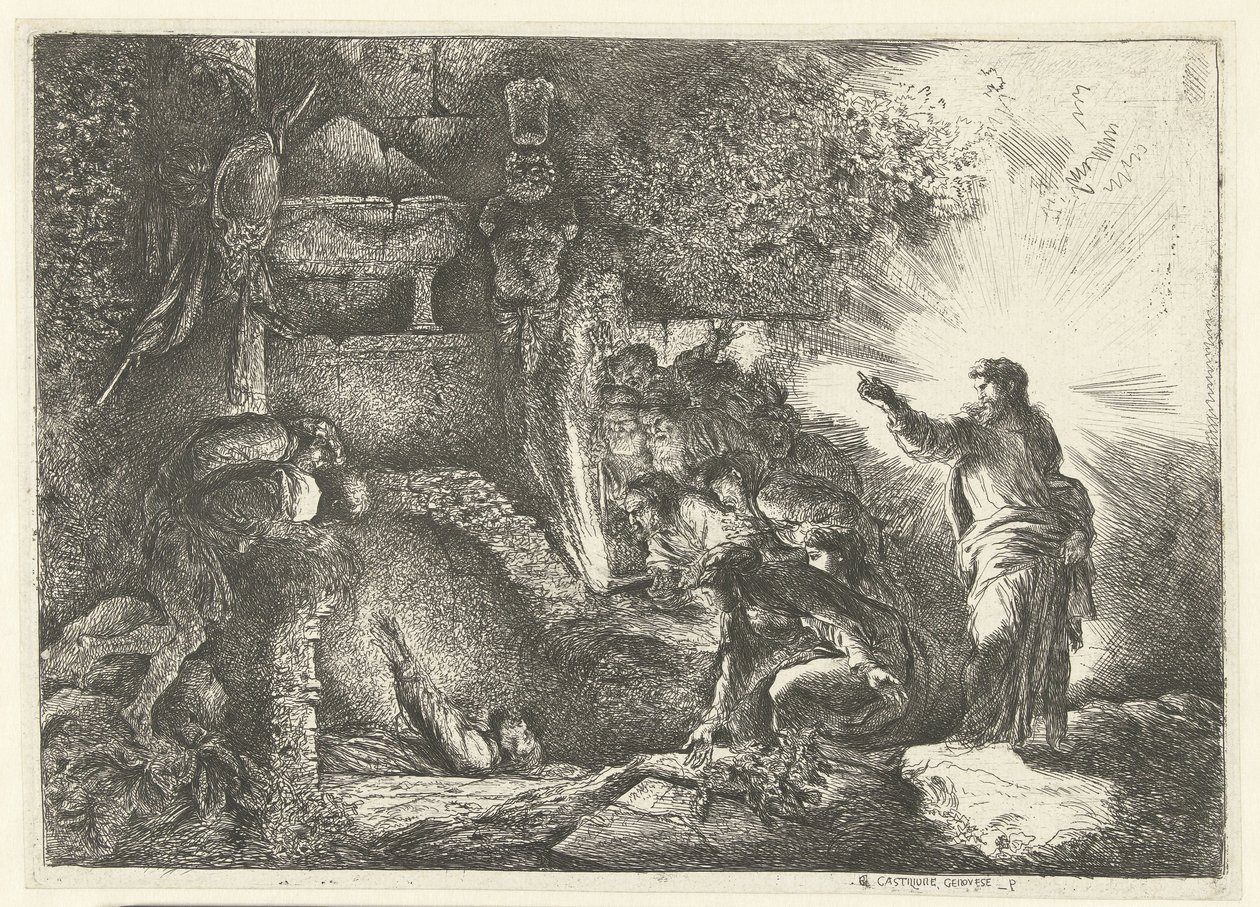 Resurrección de Lázaro de Giovanni Benedetto Castiglione