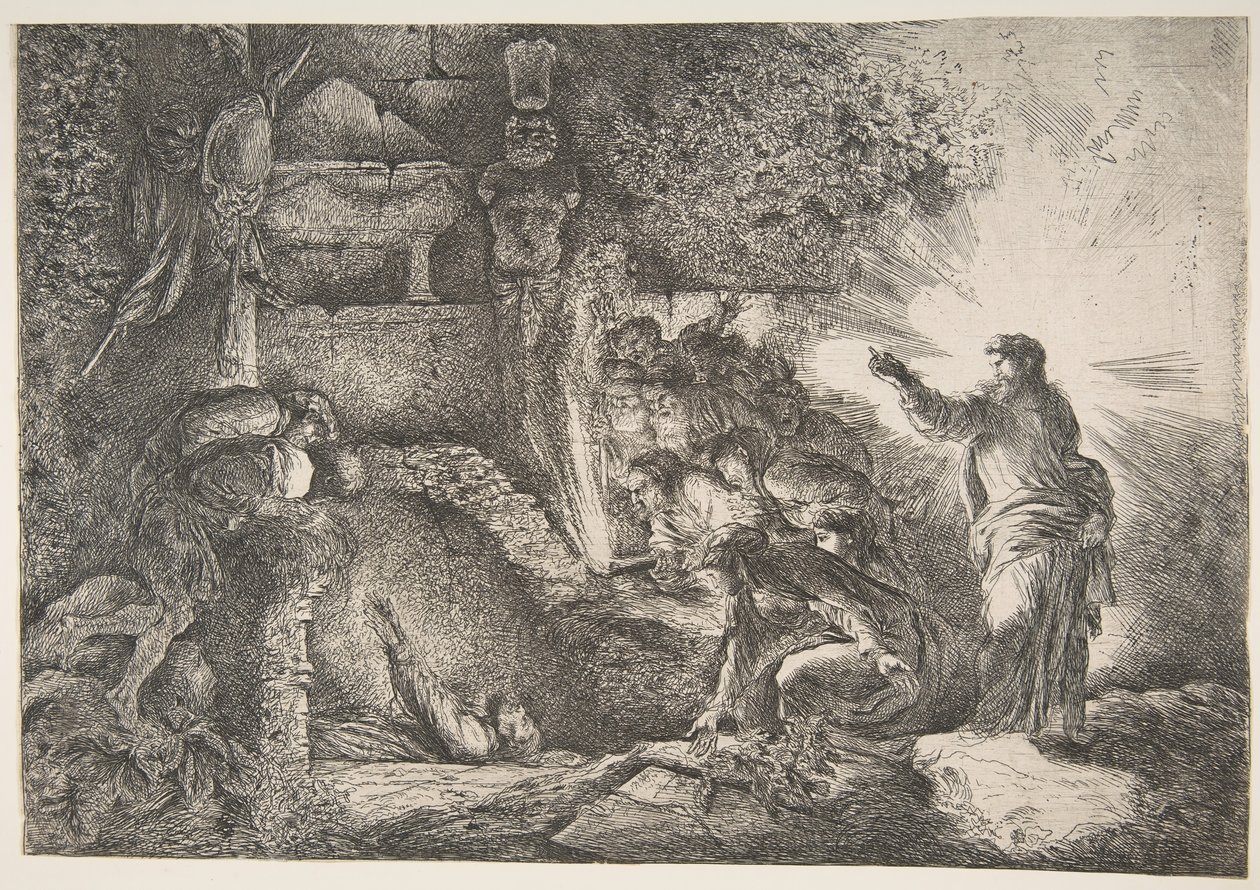 Resurrección de Lázaro, 1645-1650 de Giovanni Benedetto Castiglione