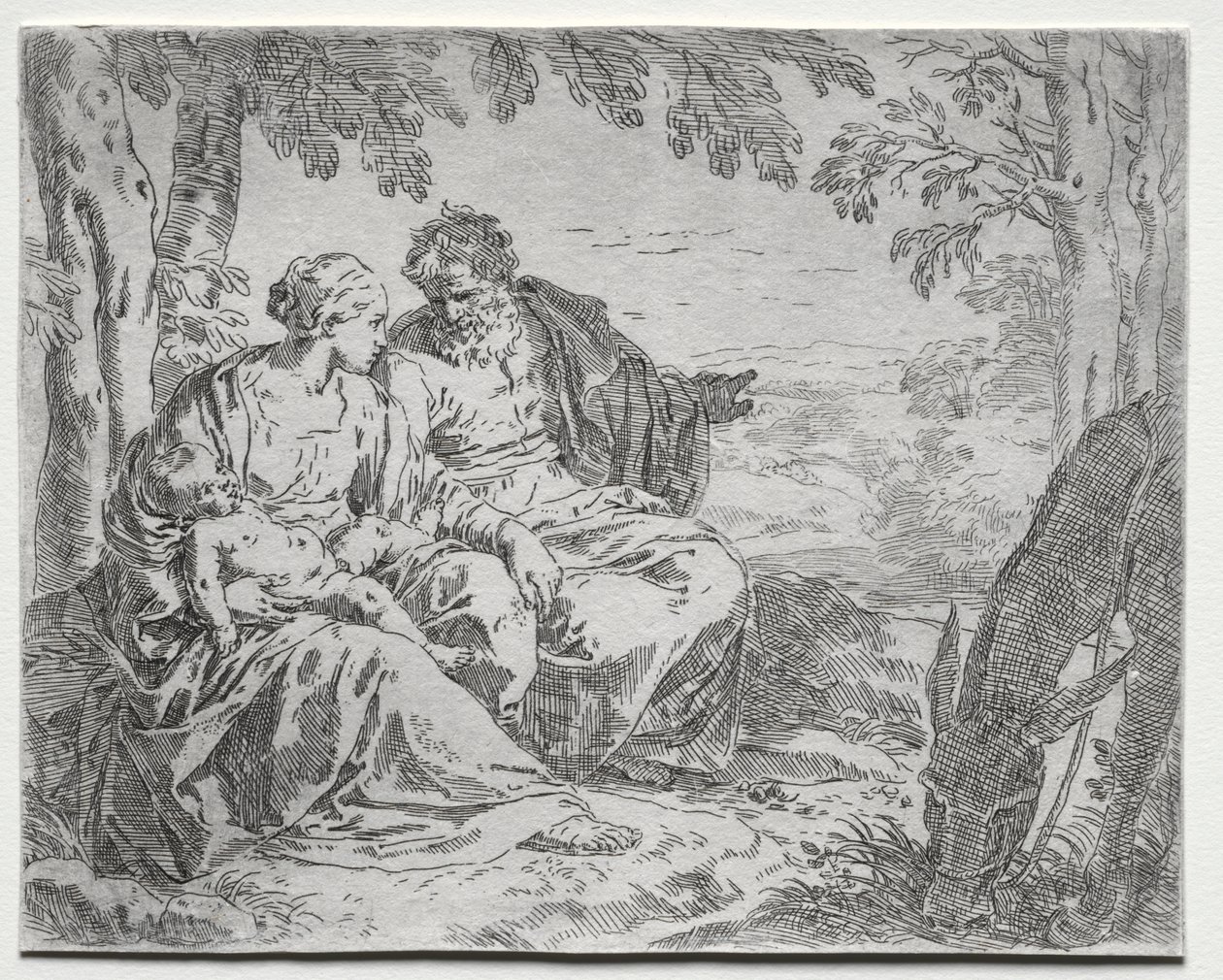 Rest on the Flight in to Egypt de Giovanni Benedetto Castiglione
