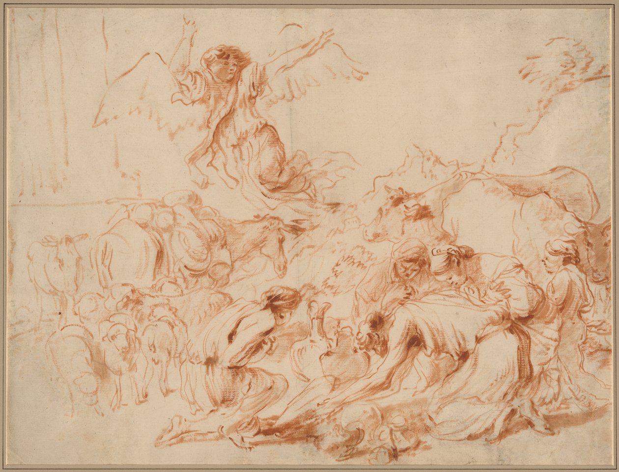 El ángel se aleja de la familia de Tobit () de Giovanni Benedetto Castiglione