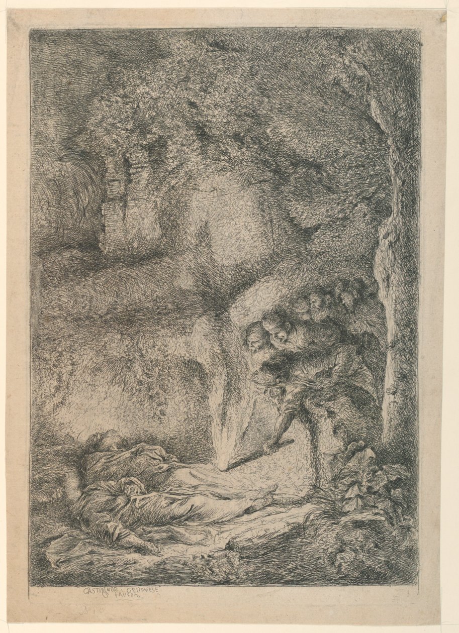 El hallazgo de los cuerpos de San Pedro y San Pablo de Giovanni Benedetto Castiglione