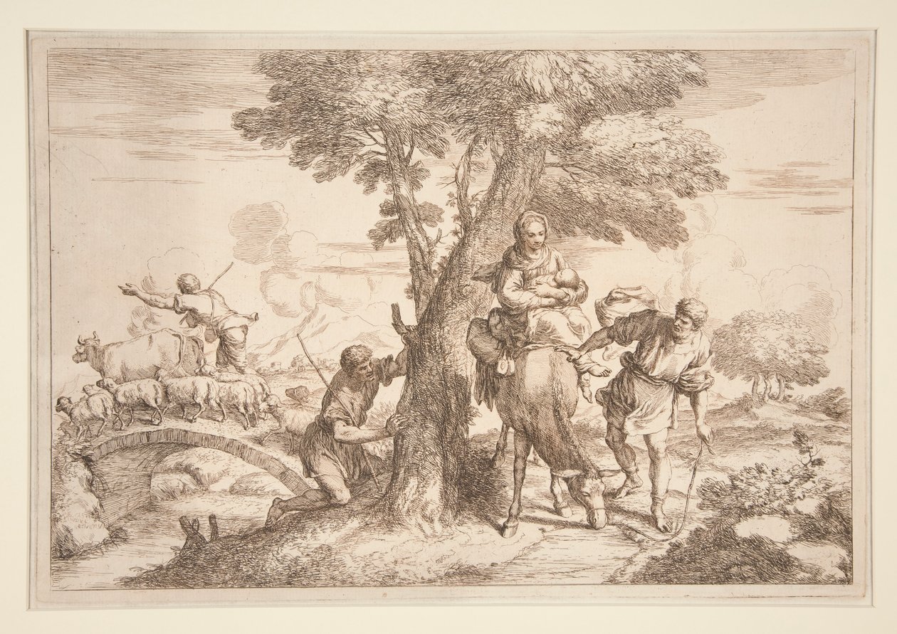 La huida a Egipto de Giovanni Benedetto Castiglione