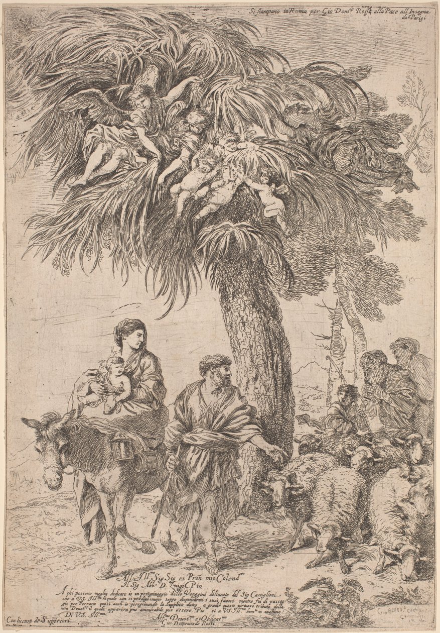 La Huida a Egipto de Giovanni Benedetto Castiglione