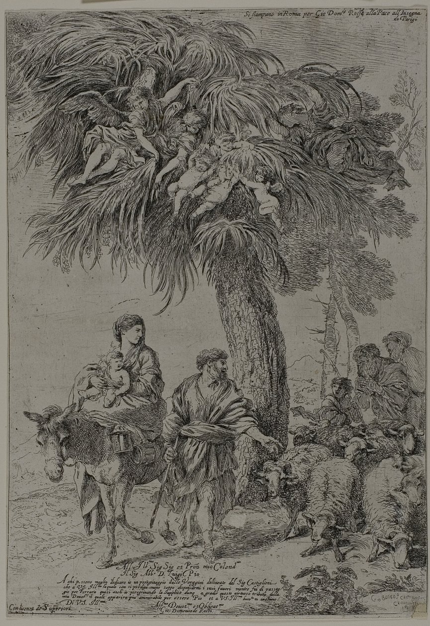 La huida a Egipto de Giovanni Benedetto Castiglione