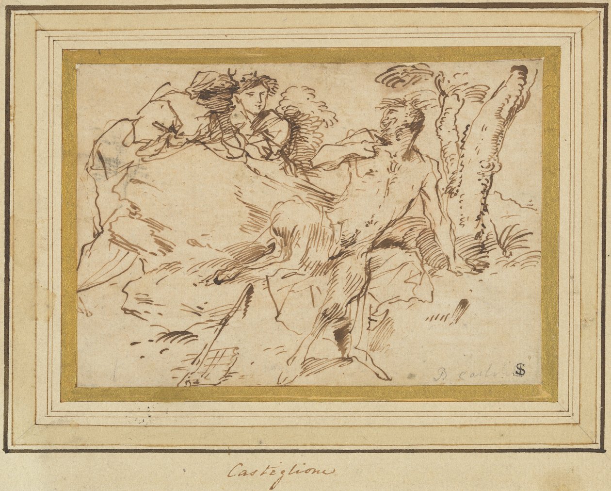 Dos Ninfas y un Sátiro de Giovanni Benedetto Castiglione