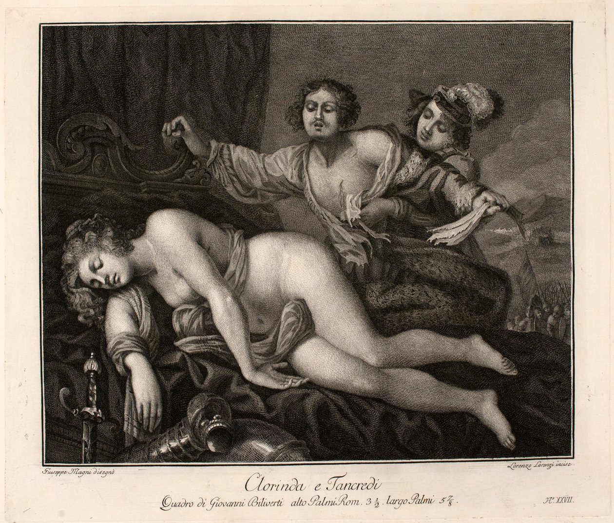 El lamento de Tancredi por el cadáver de Clorinda de Giovanni Biliverti
