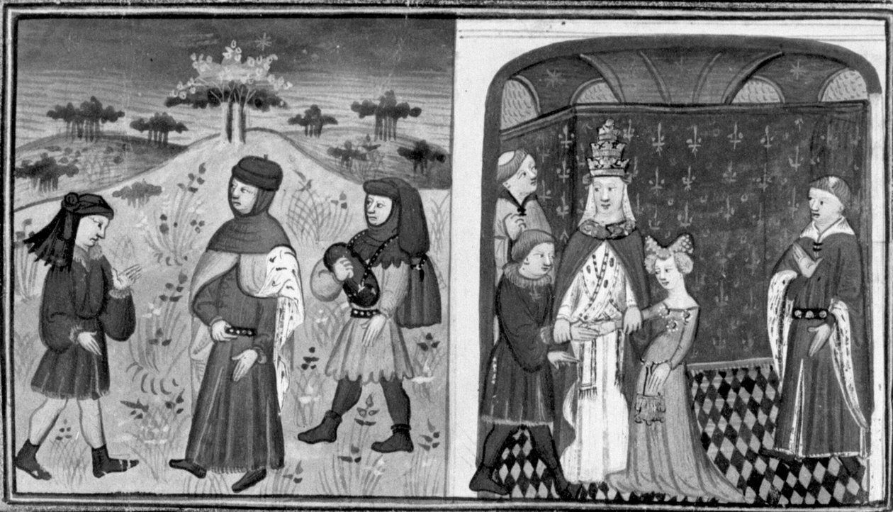 Decamerón, Alejandro conoce a un joven abad; el Papa casa a Alejandro con la princesa de Inglaterra. Segundo día, cuento 3 de Giovanni Boccaccio
