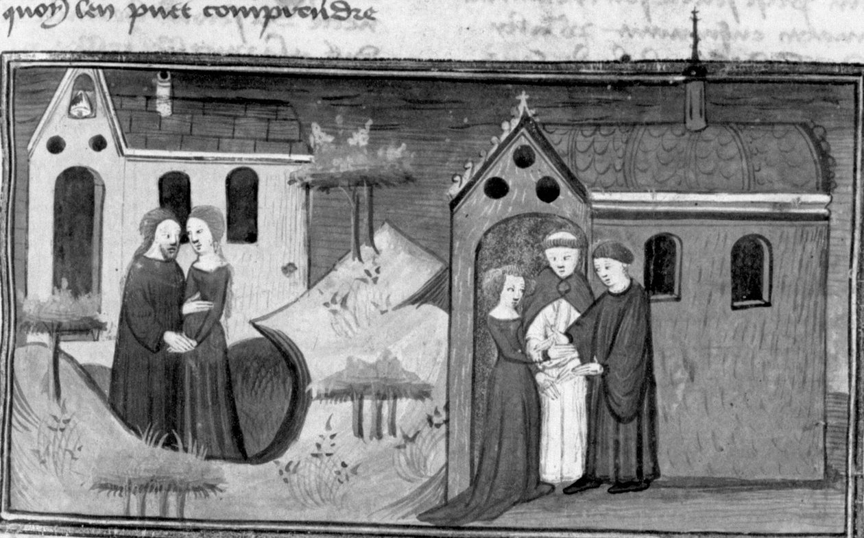 Decamerón, Alibech está con un ermitaño; Alibech se casa con Neerbale. Tercer día, noticia 10 de Giovanni Boccaccio