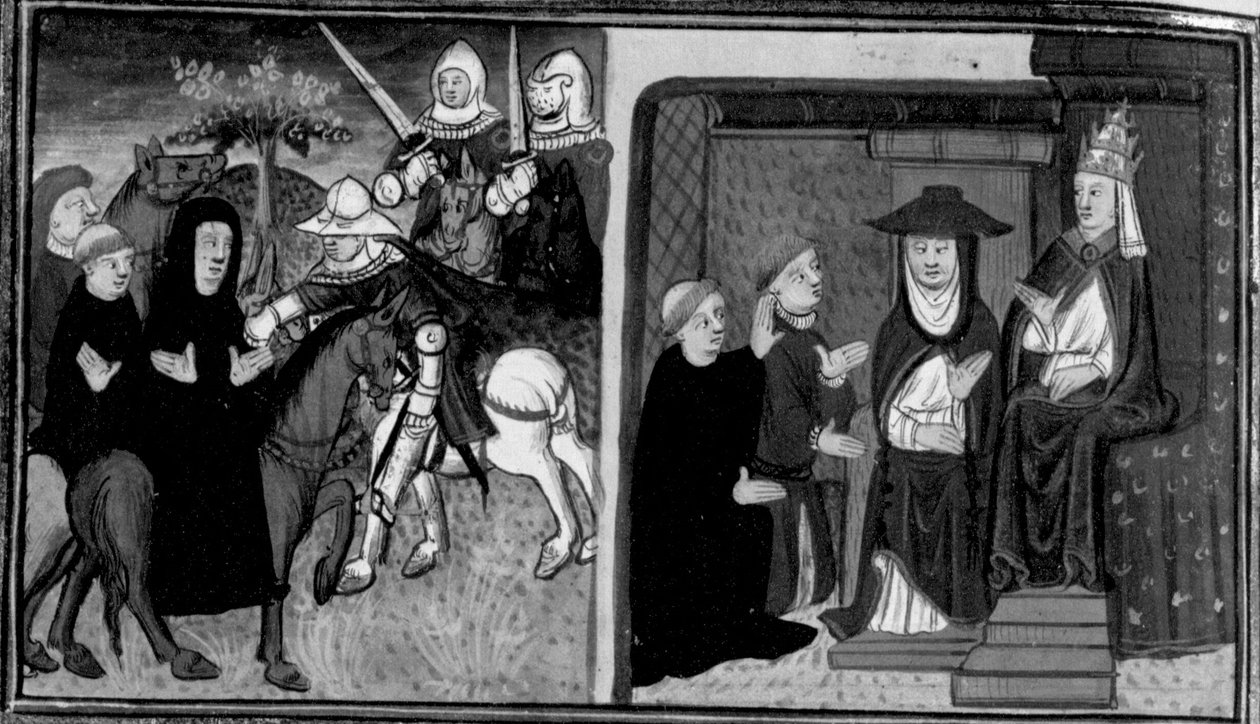 Decamerón, Ghino di Tacco captura al abad de Clignì; el abad intercede por Ghino ante el Papa. Décimo día, noticia 2 de Giovanni Boccaccio