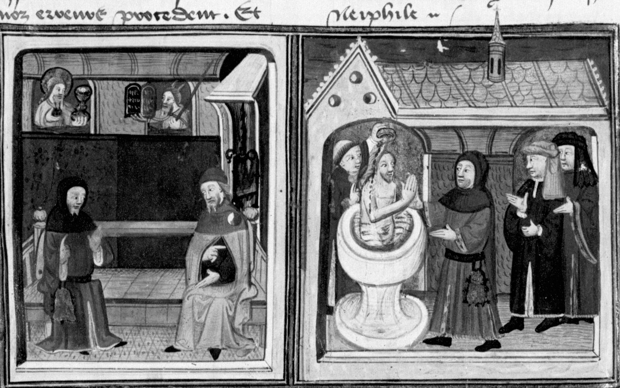Decamerón, Giannotto convierte al judío Abraham; bautismo de Abraham Primer día, relato corto 2. de Giovanni Boccaccio