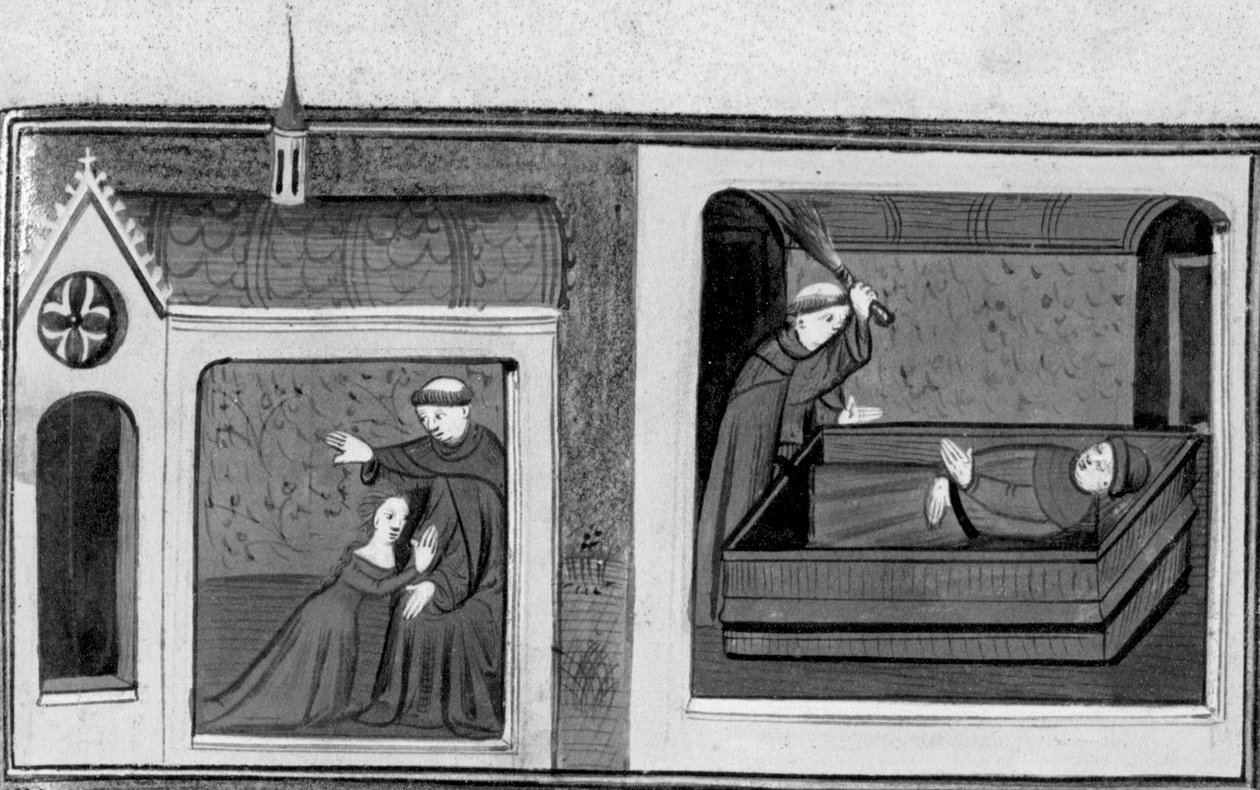 Decamerón, La mujer de Ferondo confiesa al abad; el abad castiga a Ferondo. Tercer día, cuento 8 de Giovanni Boccaccio