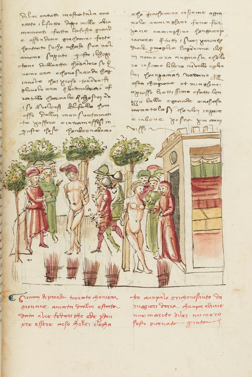Decamerón, El joven cautivo - Restituta Bolgaro y Giari di Procida en la picota , Quinto día, relato 6. de Giovanni Boccaccio