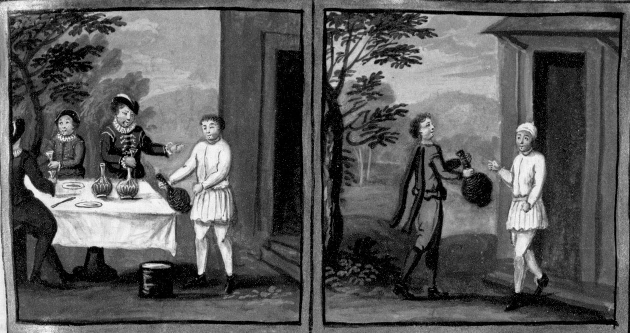 Decamerón, El panadero Cisti ofrece vino a Geri Spina y a sus invitados; uno de los criados de Geri va a casa de Cisti a pedir vino. Sexto día, cuento 2 de Giovanni Boccaccio