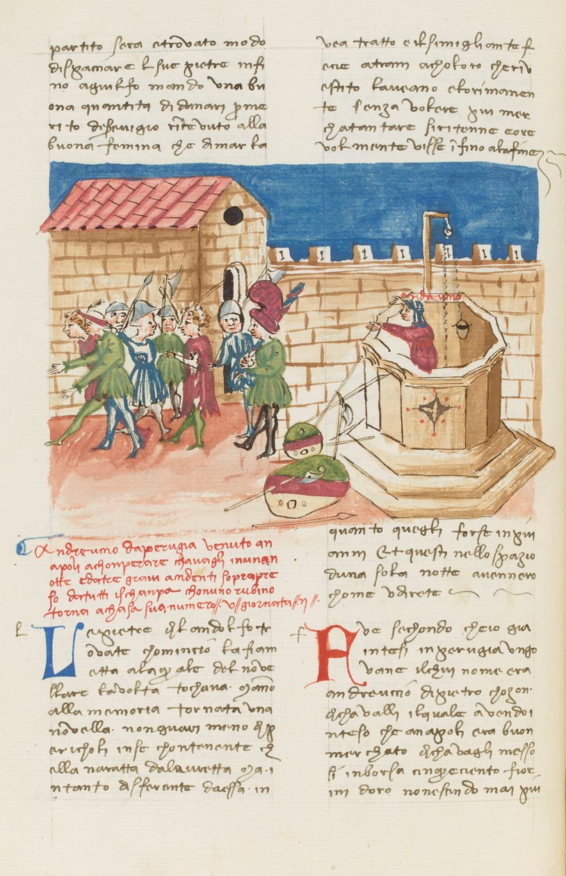 Decamerón, Los olores de Nápoles - Andreuccio di Pietro saliendo del pozo, Segundo día, relato 5. de Giovanni Boccaccio
