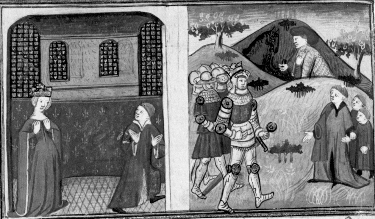 Decamerón, La esposa del rey de Francia acusa al conde de Amberes; el conde se reconcilia con el rey. Segundo día, cuento 8 de Giovanni Boccaccio