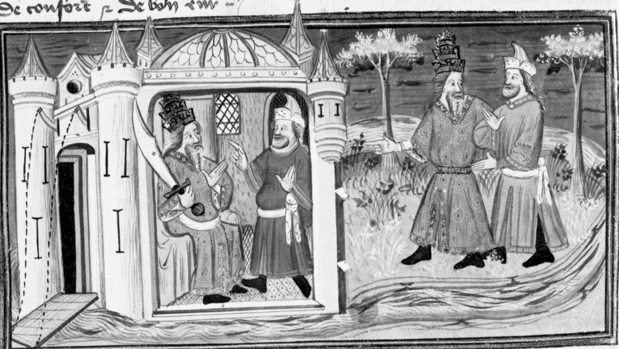 Decamerón, Melquisedec cuenta a Saladino la parábola de los tres anillos; los dos hombres se hacen amigos. Primer día, cuento 3. de Giovanni Boccaccio