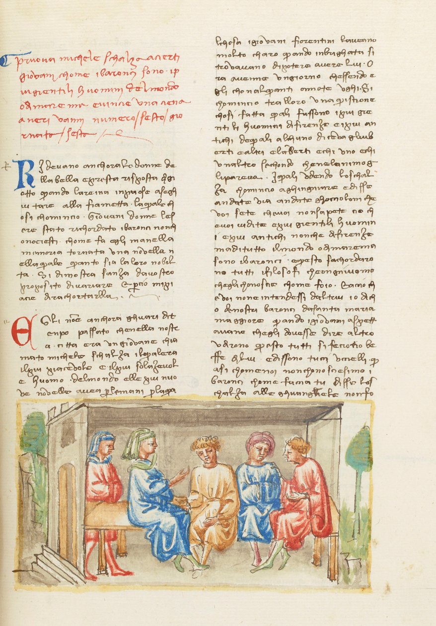 Decamerón, Cuando Dios enseñaba a dibujar - Michele Scalza y los jóvenes , Sexto día, cuento 6. de Giovanni Boccaccio