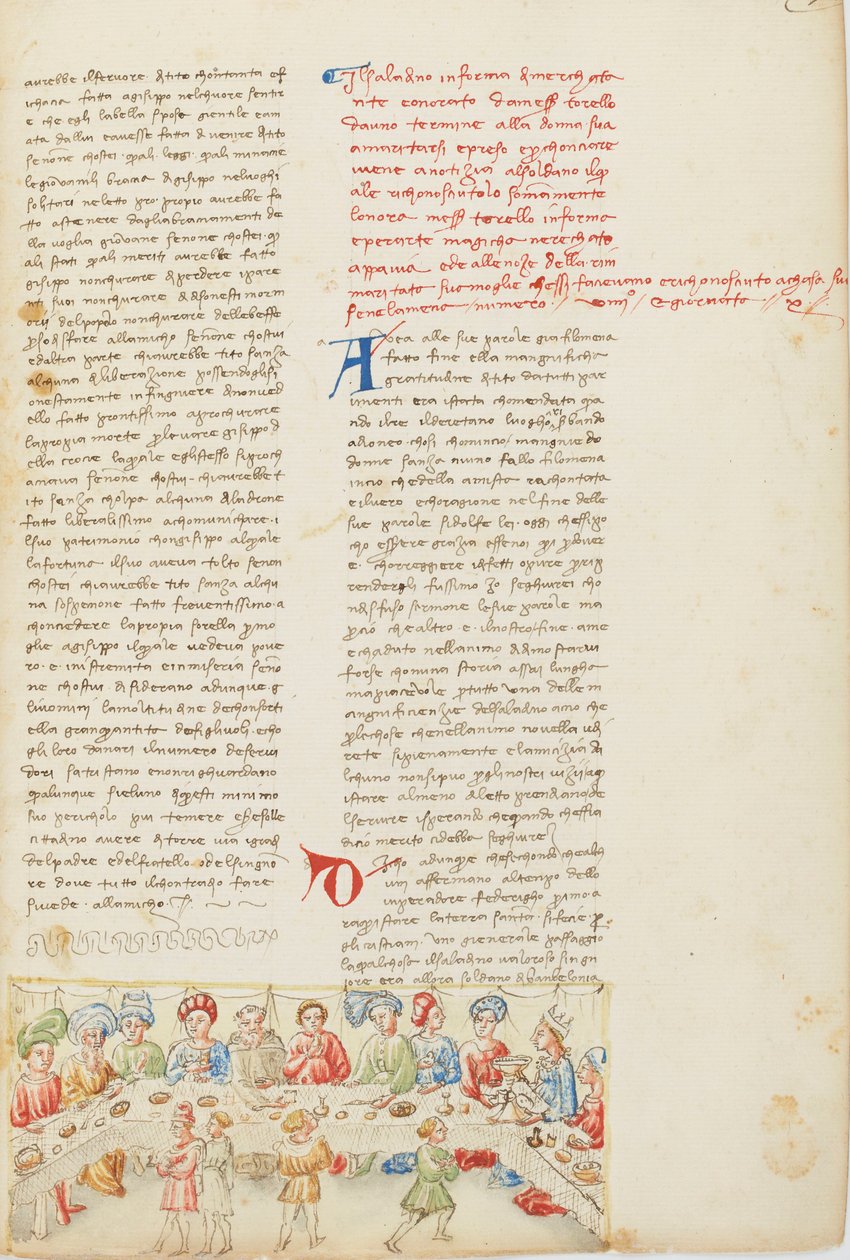 Decamerón, Regreso por aire; Torello di Stra y Adalieta se reencuentran, Décimo día, relato 9. de Giovanni Boccaccio