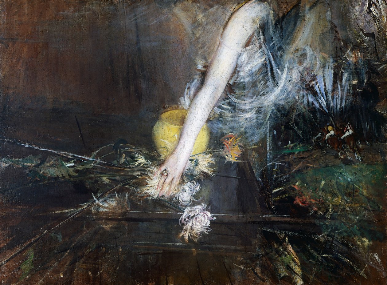Brazo con jarrón de flores, ca 1910, por Giovanni Boldini (1842-1931) de Giovanni Boldini