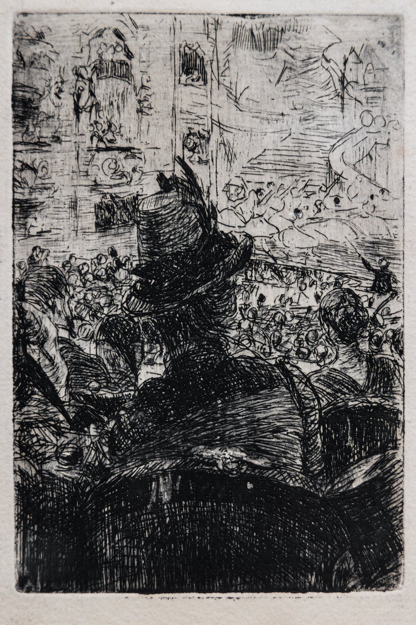 En la Operà de París, c.1880 (rayado sobre papel) de Giovanni Boldini