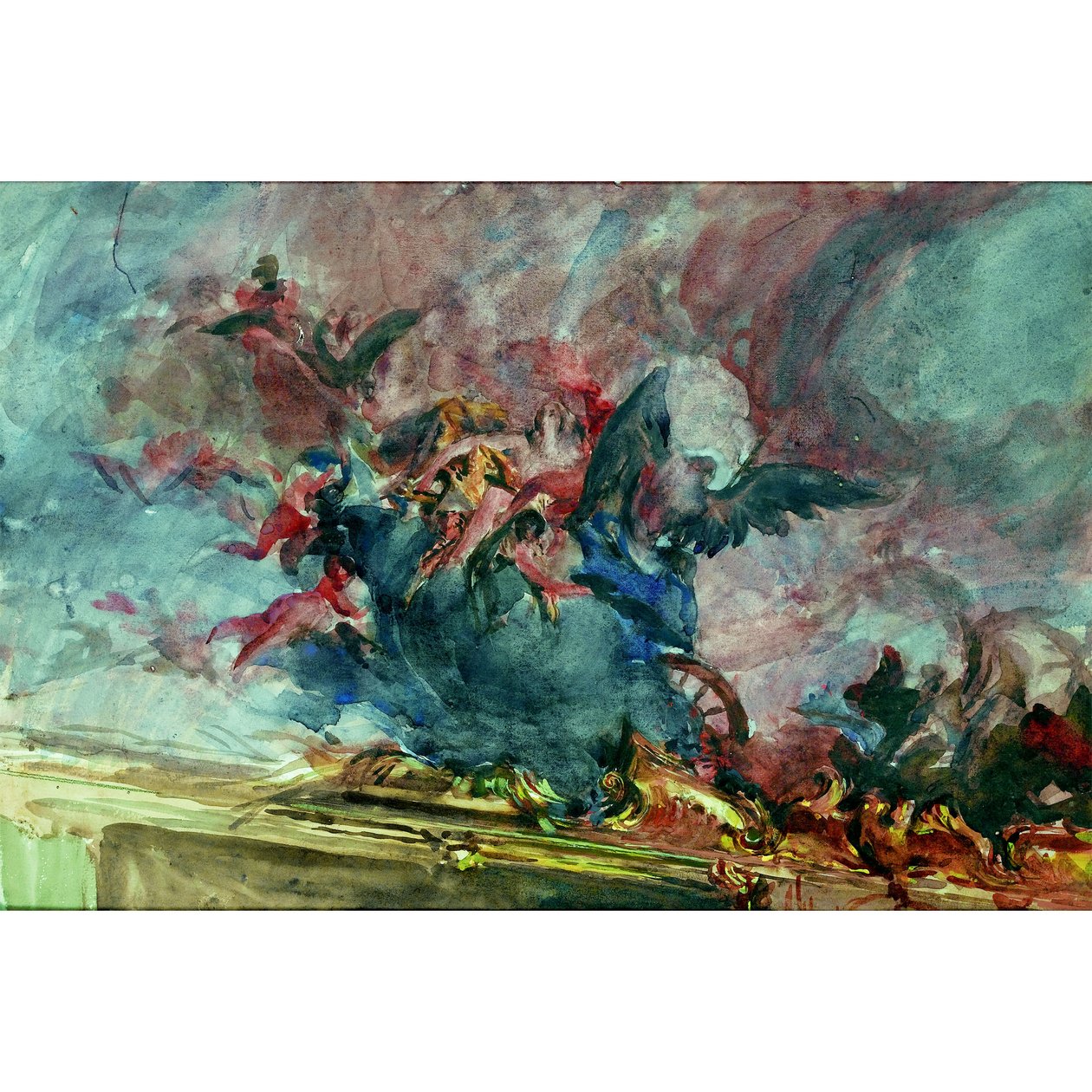 Boldini - PROYECTO DE DECORACIÓN, PARTE DE UN TECHO TIEPOLO de Giovanni Boldini