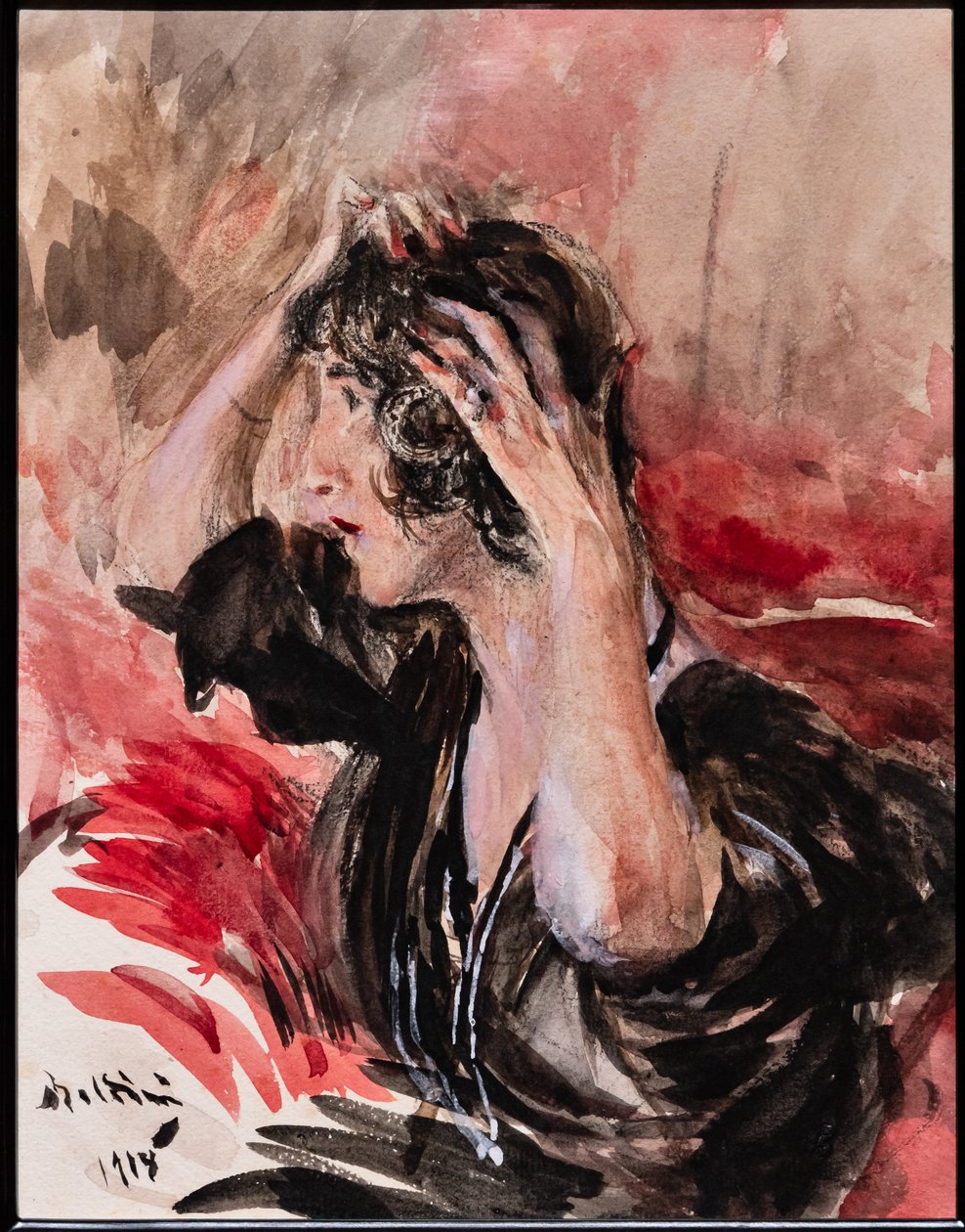 Chica mirándose al espejo de Giovanni Boldini