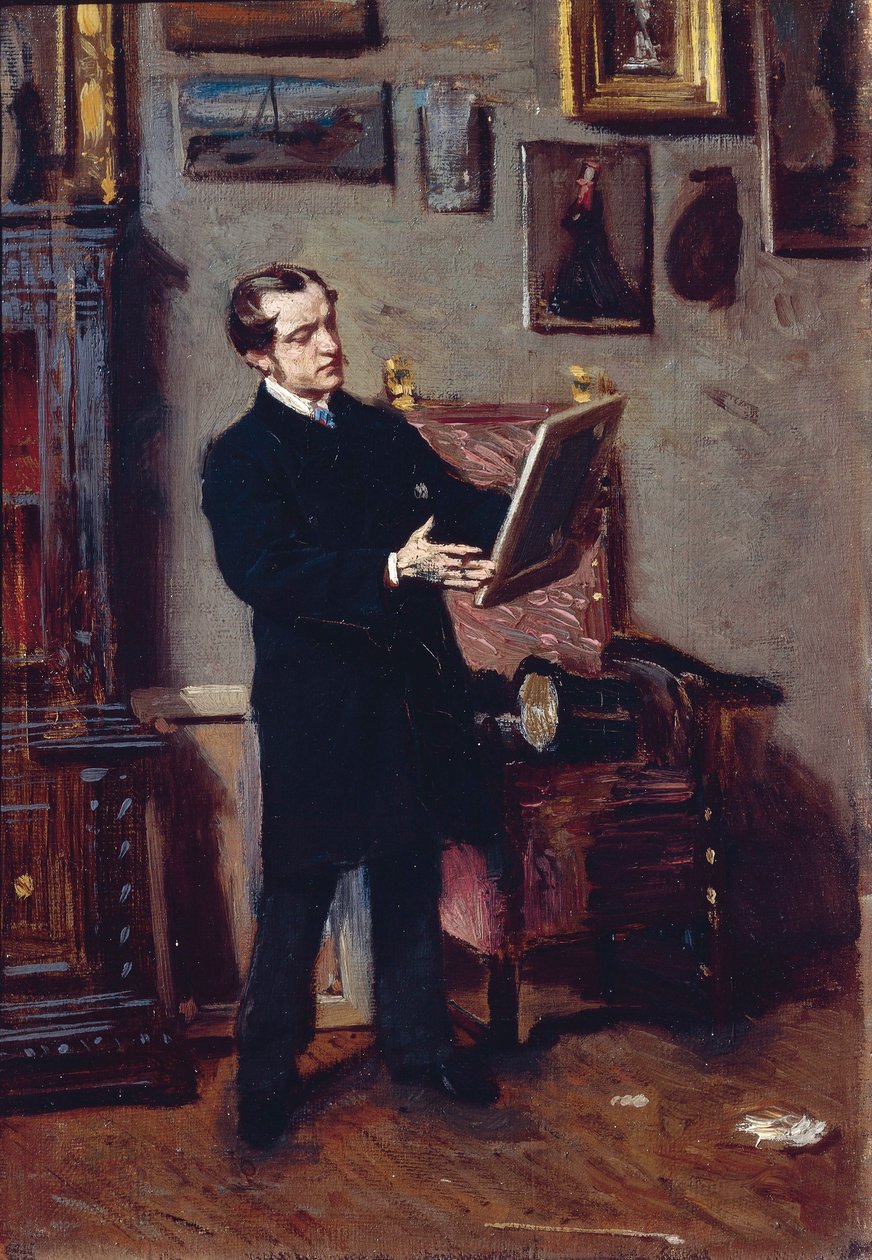 Florencia, Joven Observando Pintura de Giovanni Boldini