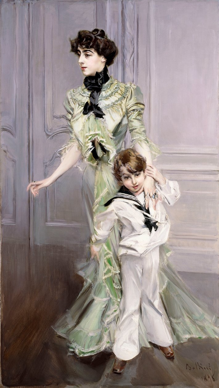Retrato de Madame Hugo y su hijo, 1924 de Giovanni Boldini